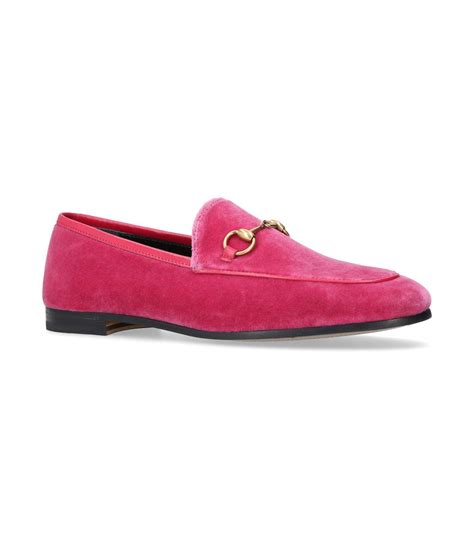 gucci velvet loafers pink|gucci jordaan velvet loafer.